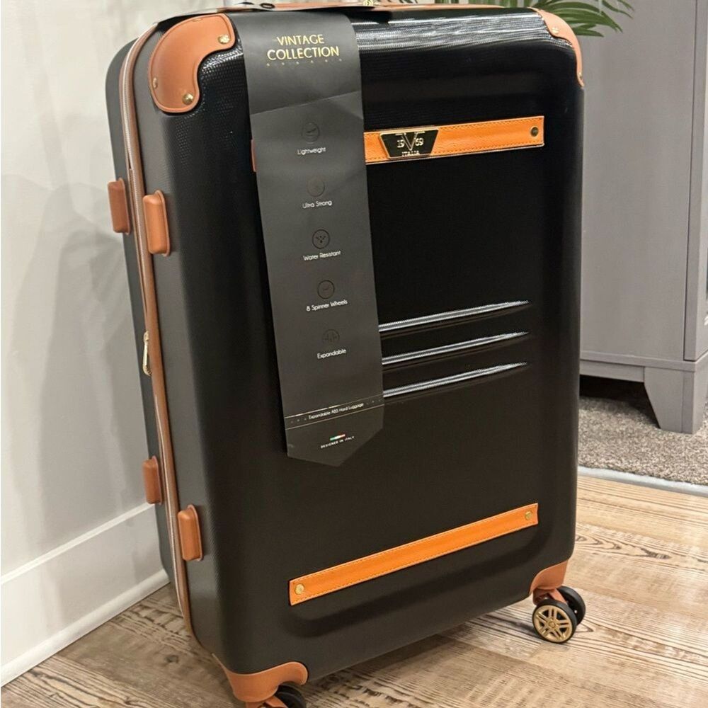 19V69 ITALIA Vintage Expandable Medium Checked 1pc Luggage,suitcase travel bag - Picture 14 of 15